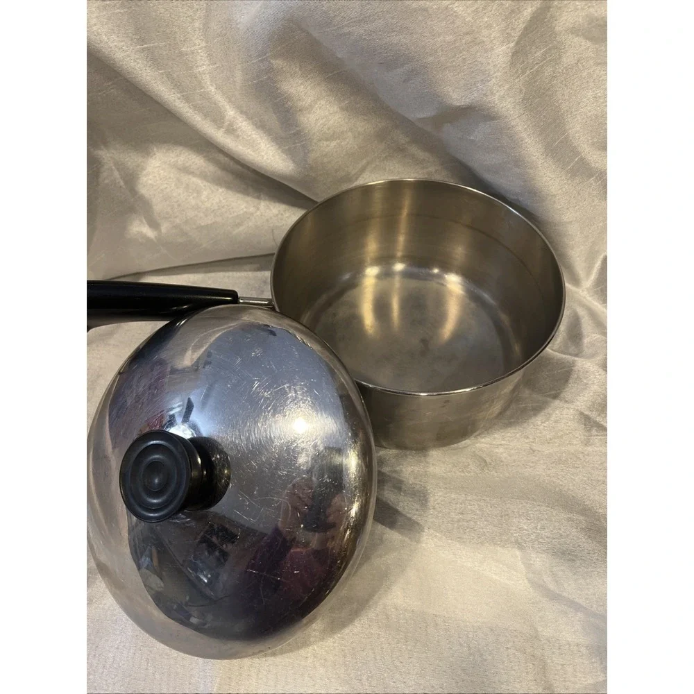 VTG Revere Ware 2qt 1.9L Sauce Pan 18/10 Stainless Steel & Lid Tri-Ply Indonesia